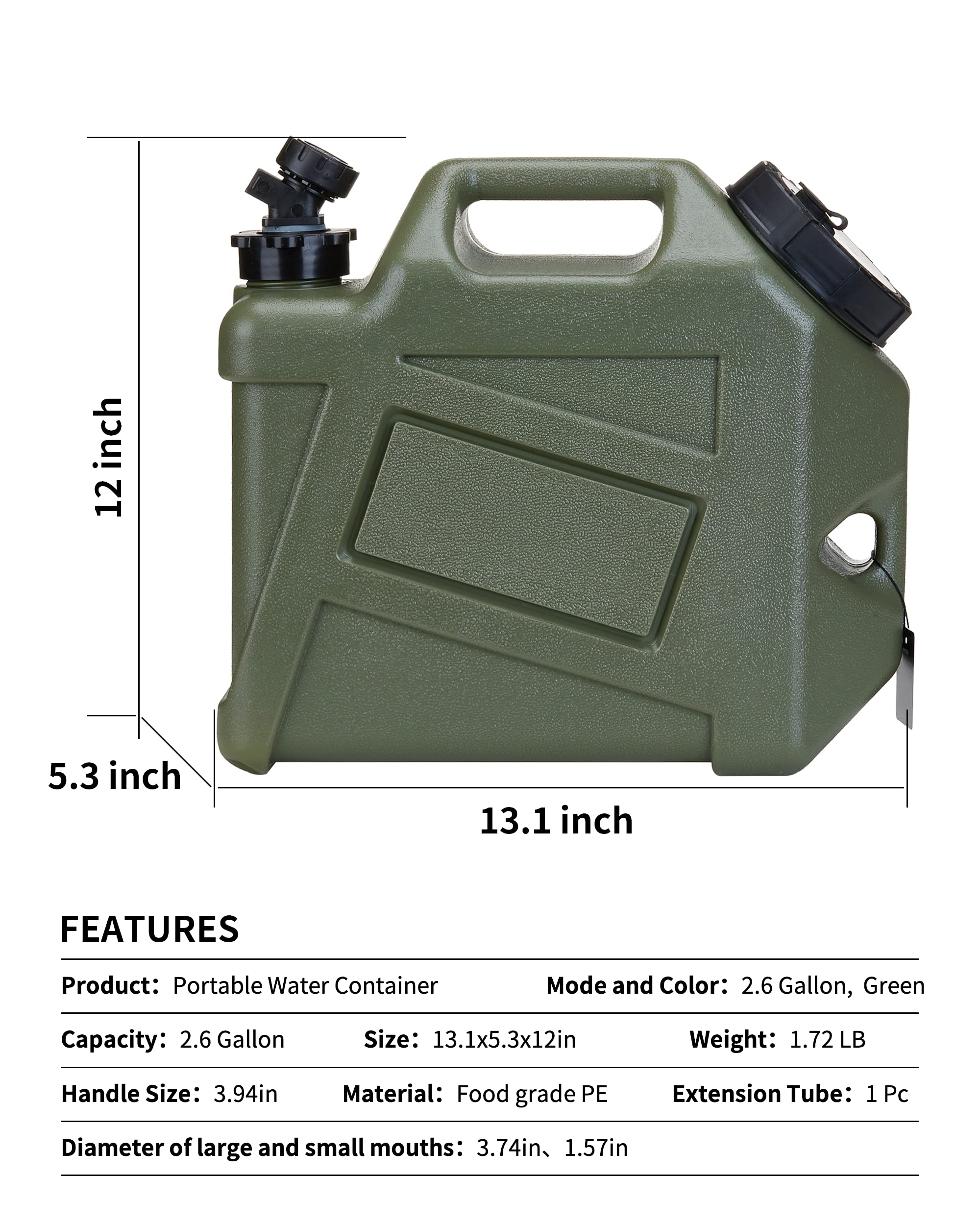 UPWOIGH portable emergency water canister designed for easy transport on hikes.