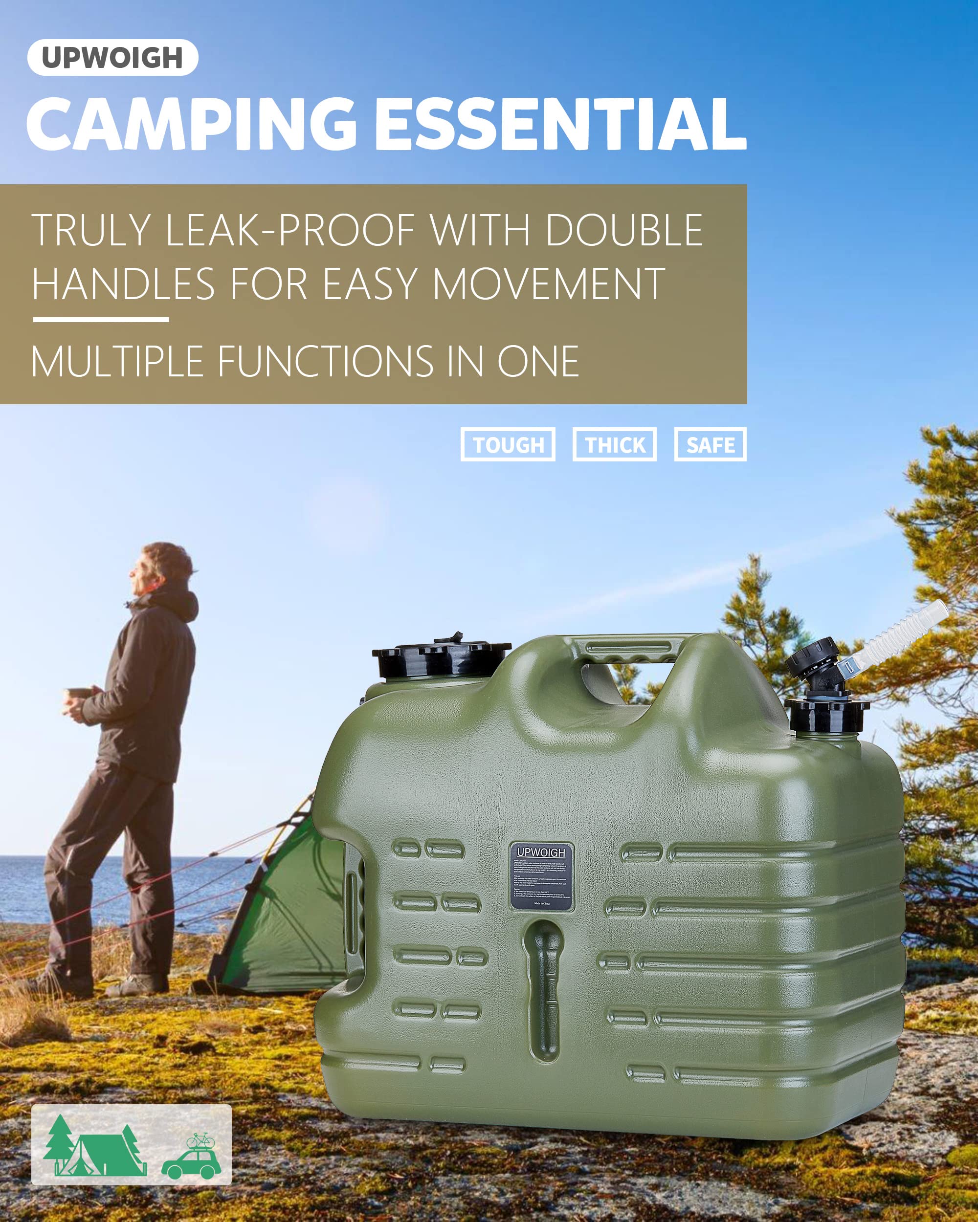UPWOIGH portable emergency water storage on a hiking trail.