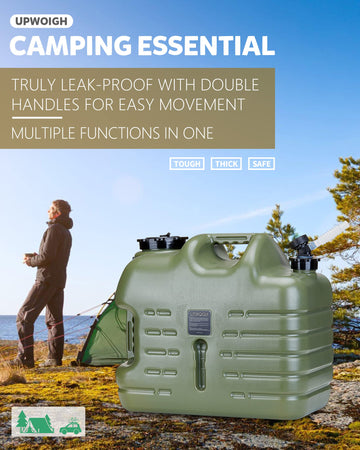 UPWOIGH portable emergency water storage on a hiking trail.