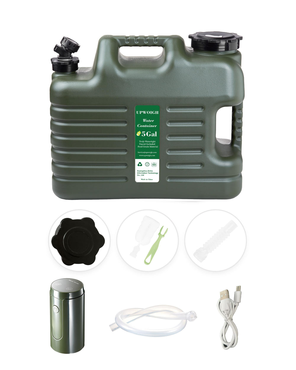 UPWOIGH portable lightweight 5gal jug, easy to carry on trails.