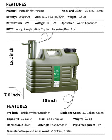 UPWOIGH Type-C rechargeable pump, quick charging for long outdoor adventures.
