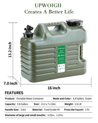 UPWOIGH water jug handle close-up highlighting ergonomic grip for hiking.