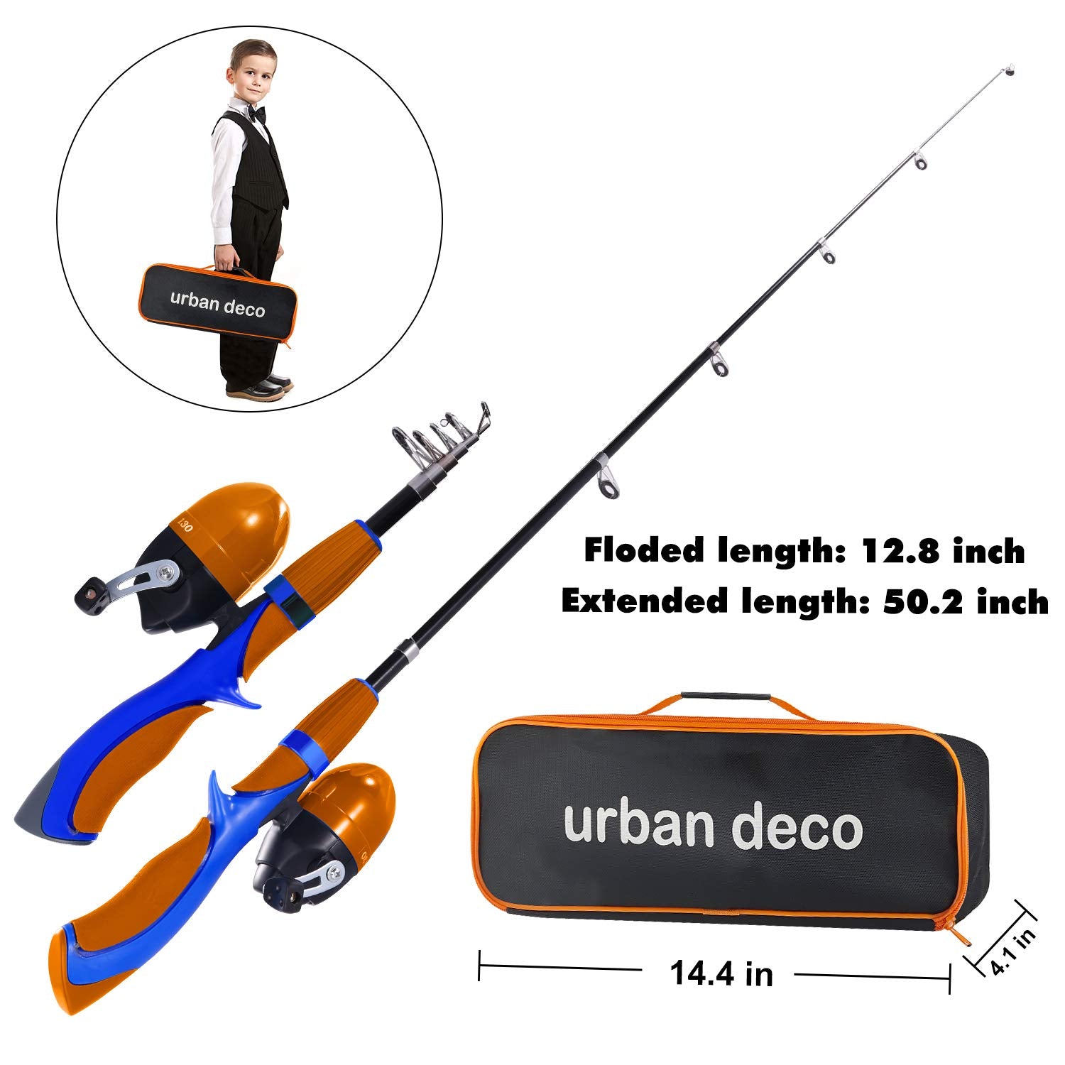 Collapsible portable fishing rod for kids