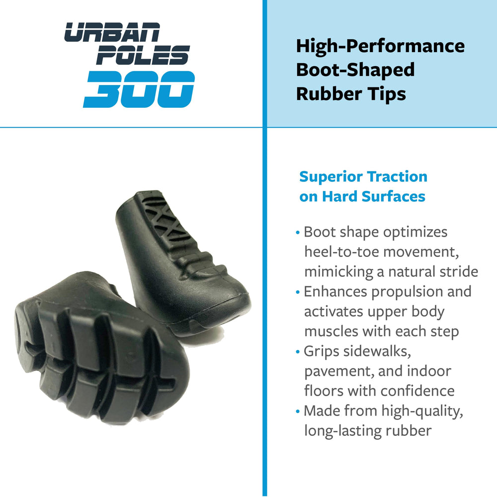 Urban Poling Series 300 carbide-tips deliver reliable traction on trails and pavement.
