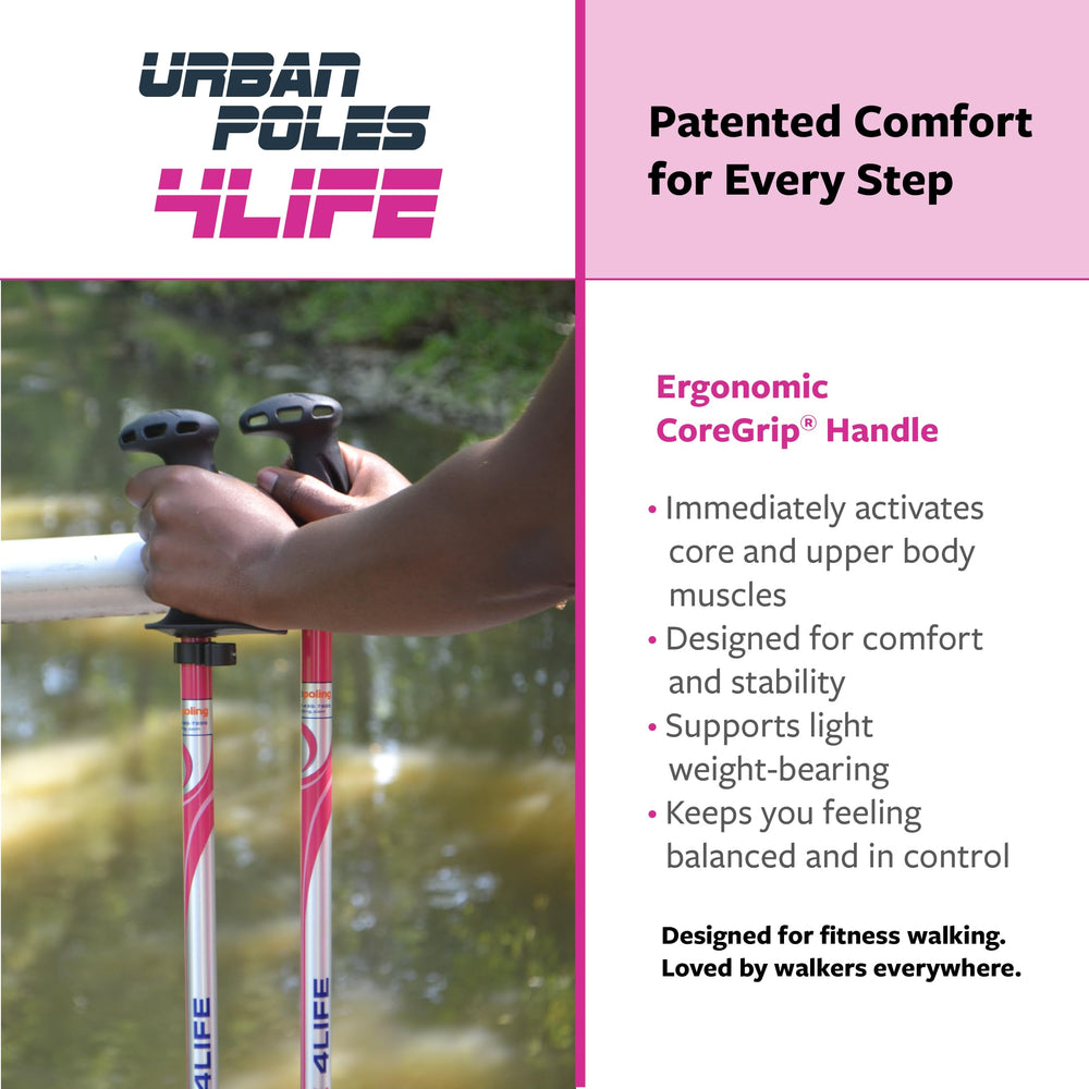 Urban Poling 4LIFE anti-vibration features enhance comfort on varied terrain