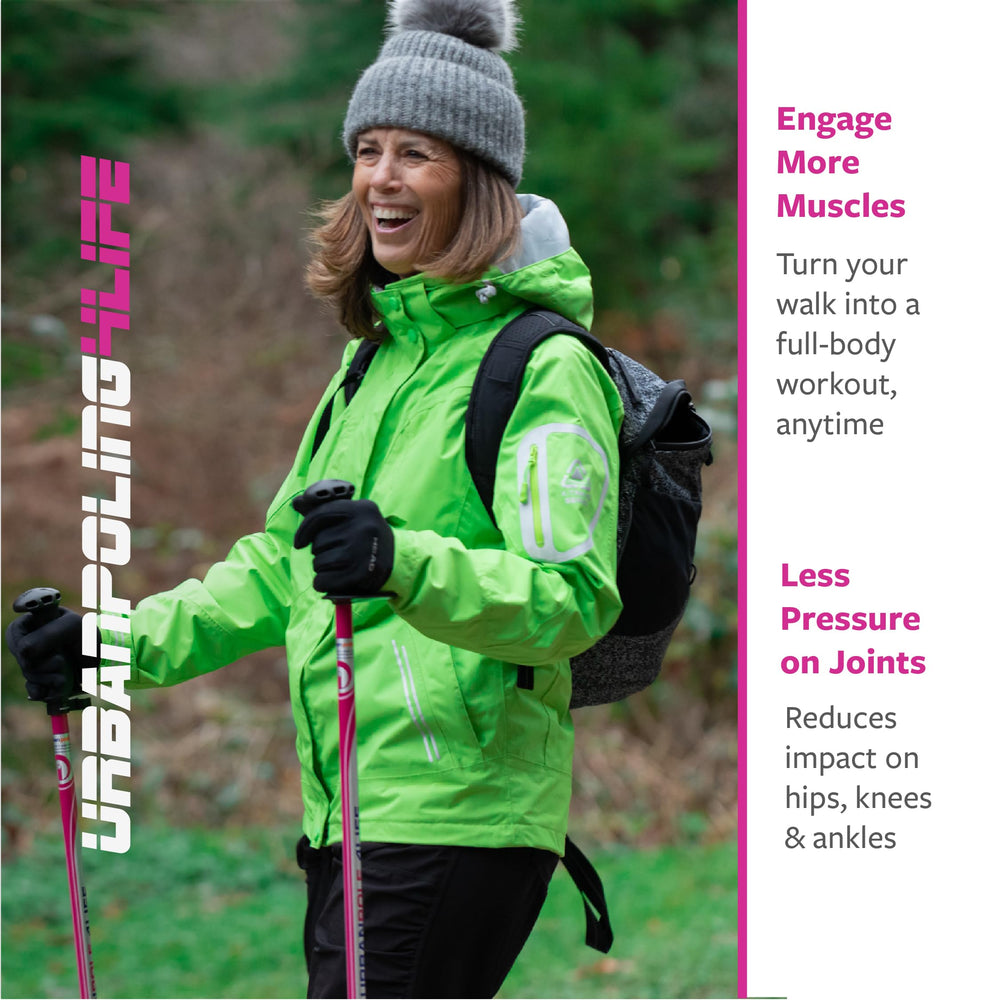 Urban Poling 4LIFE carbide tips provide strong surface traction on trails