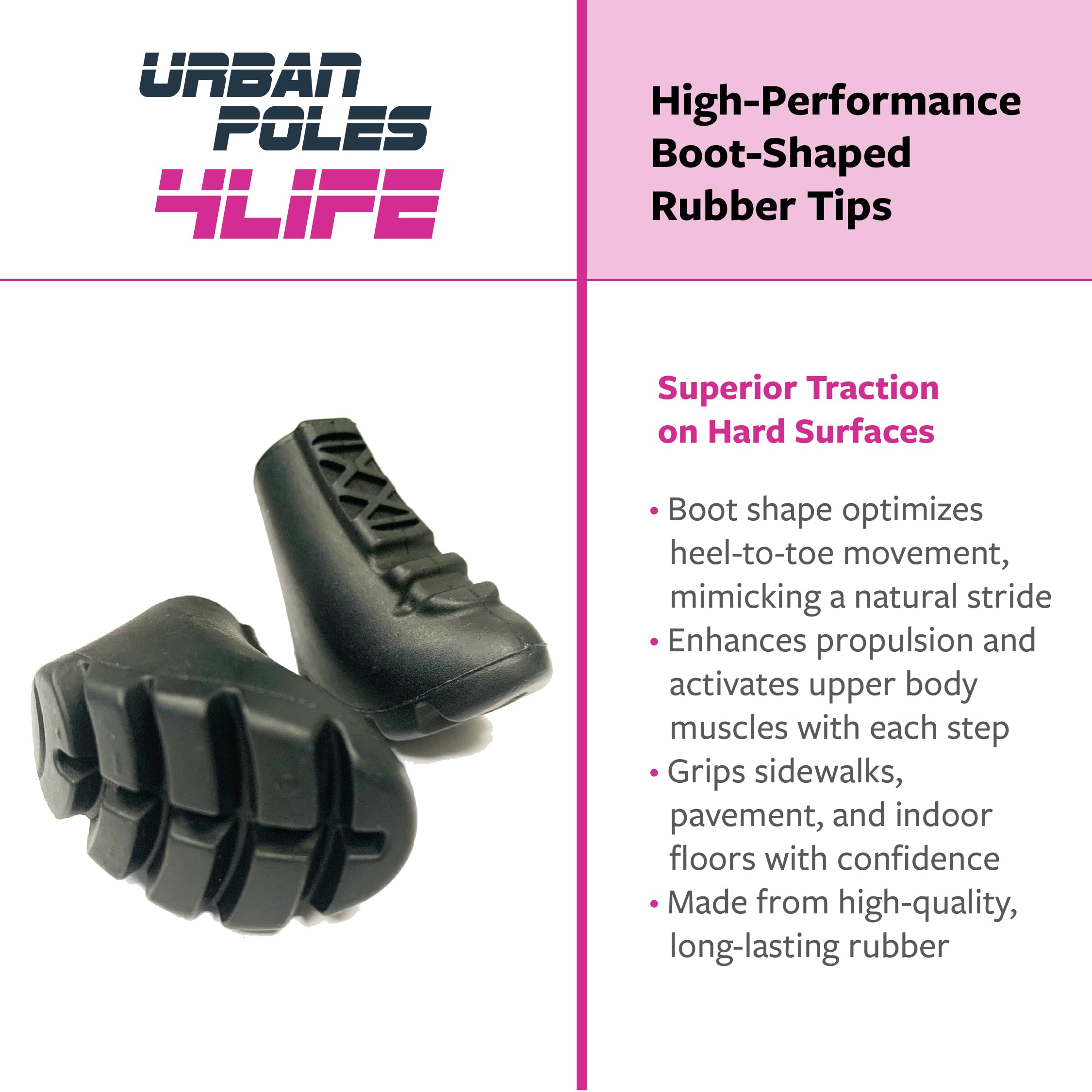Urban Poling 4LIFE strapless-coregrip supports a secure grip without straps