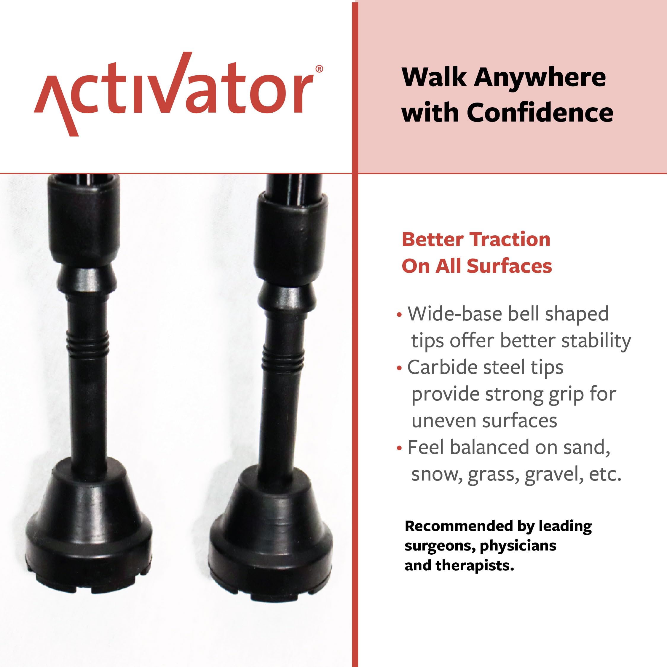Urban Poling ACTIVATOR MODA CoreGrip handles offer comfortable grip and better posture.