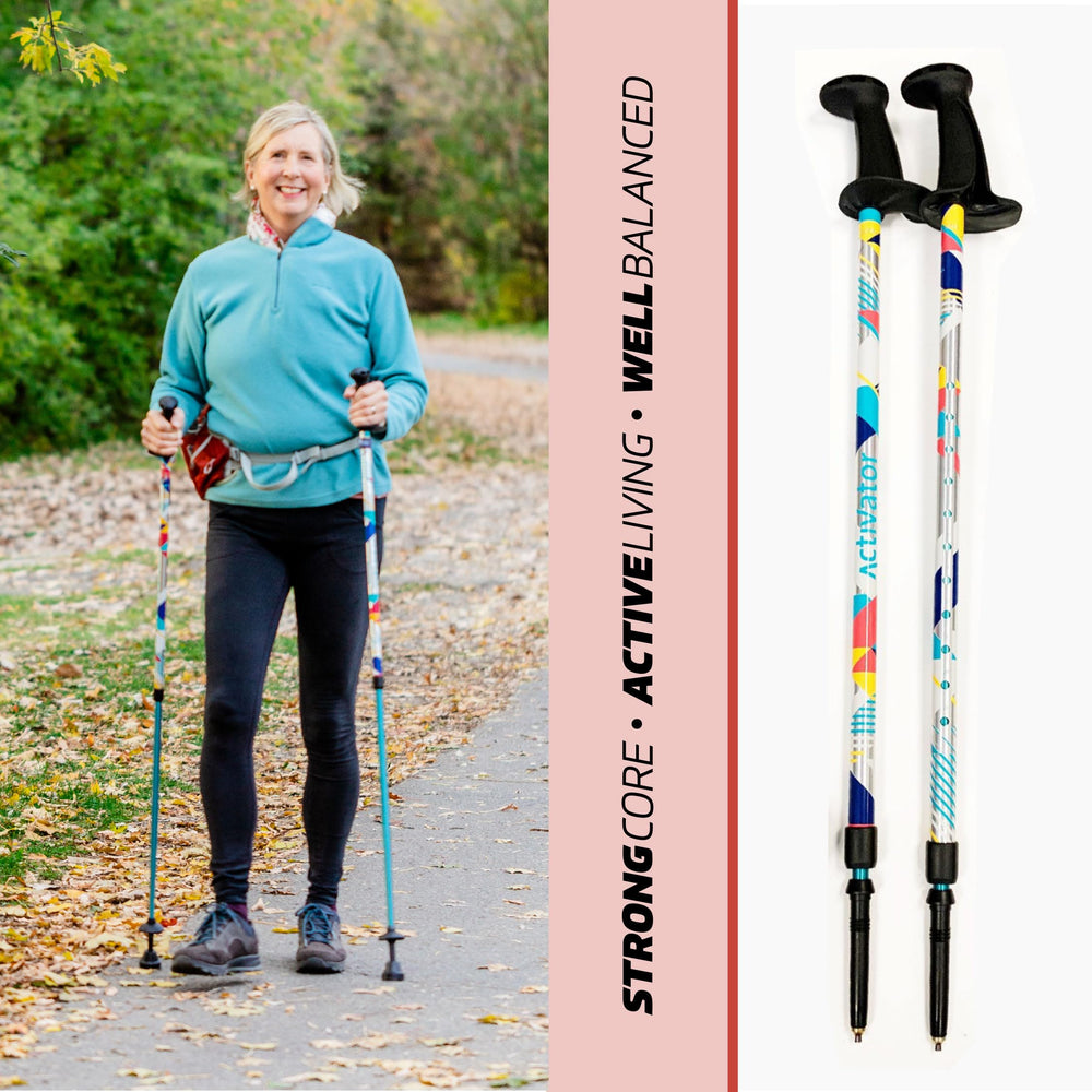 Urban Poling ACTIVATOR MODA with ergonomic design may boost walking confidence on varied terrain.