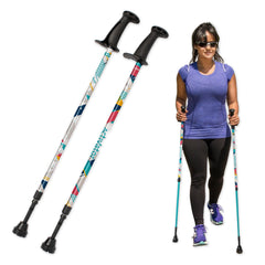 Urban Poling ACTIVATOR MODA with snow baskets supports winter stability during outdoor walks.