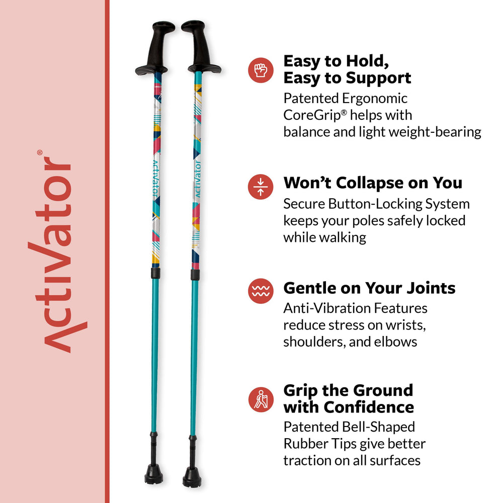 Urban Poling ACTIVATOR MODA with trekking baskets enables versatile terrain exploration.
