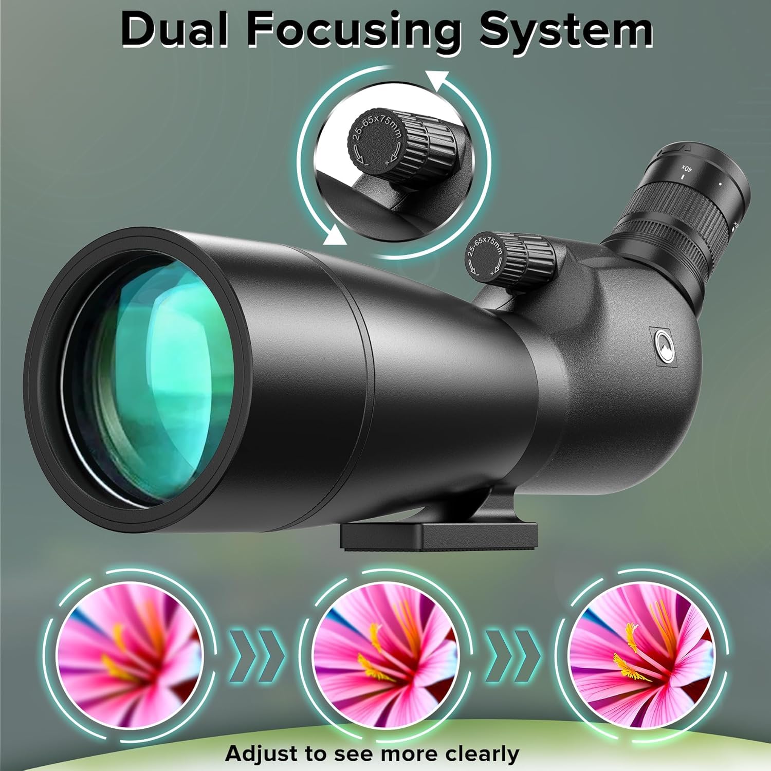 Dual focus adjustment knobs for quick targeting