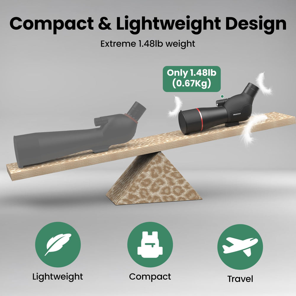 URBANCOAST spotting scope retractable sunshade reduces glare in bright sun