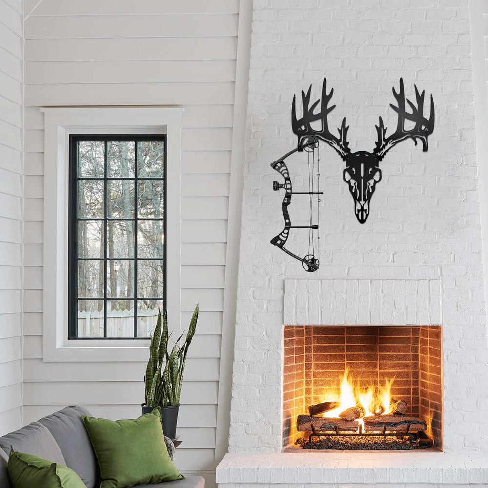 Urbraneco iron bow rack holds compound and recurve bows securely on a compact wall.