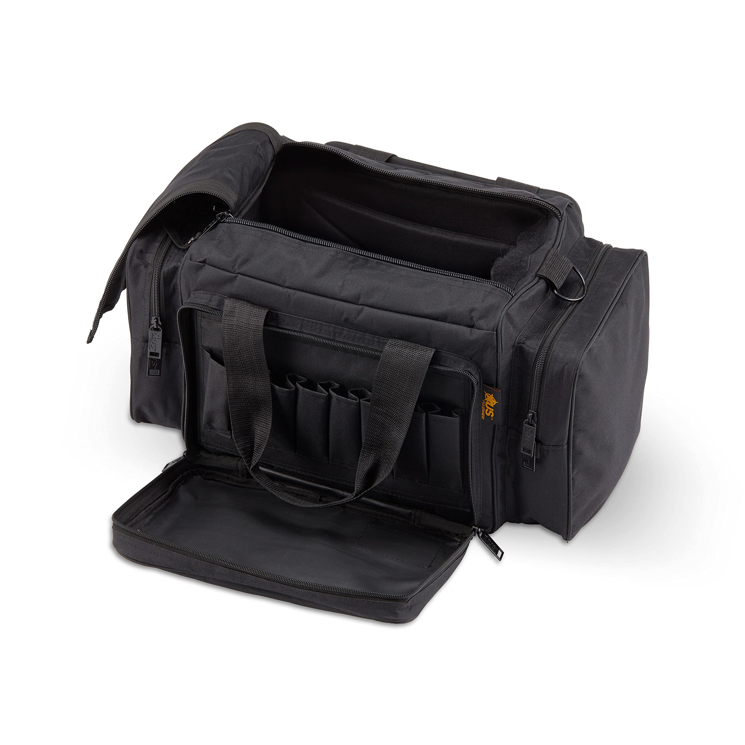 US PeaceKeeper Competitor Range Bag padded front pocket with eight pistol magazine pouches