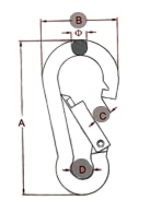 US Stainless 316 corrosion-resistant hook suited for harsh environments.