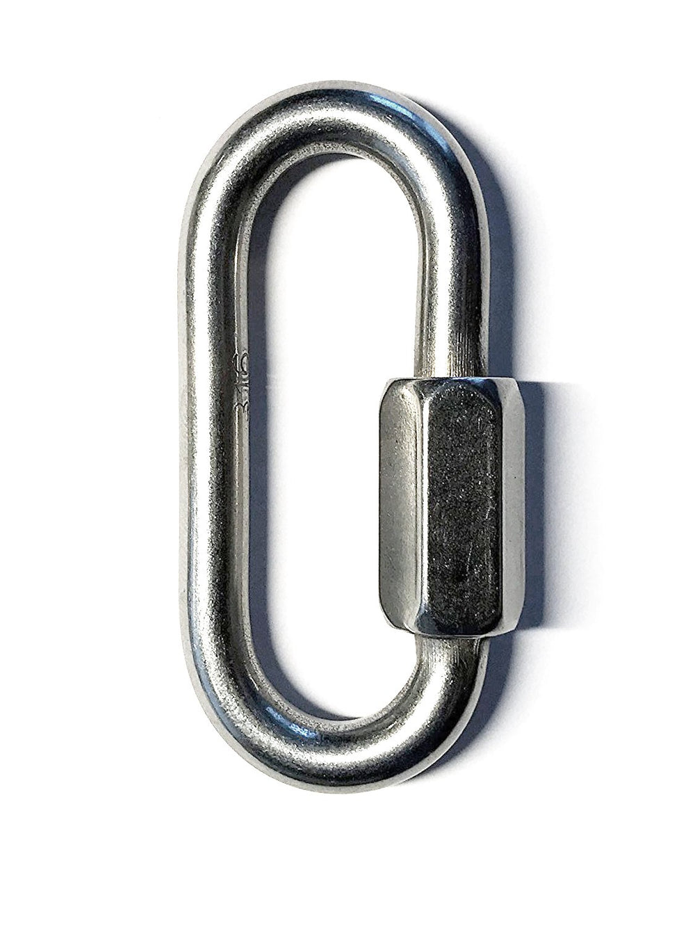 US Stainless 316 quick link closeup highlights corrosion resistance for saltwater use.