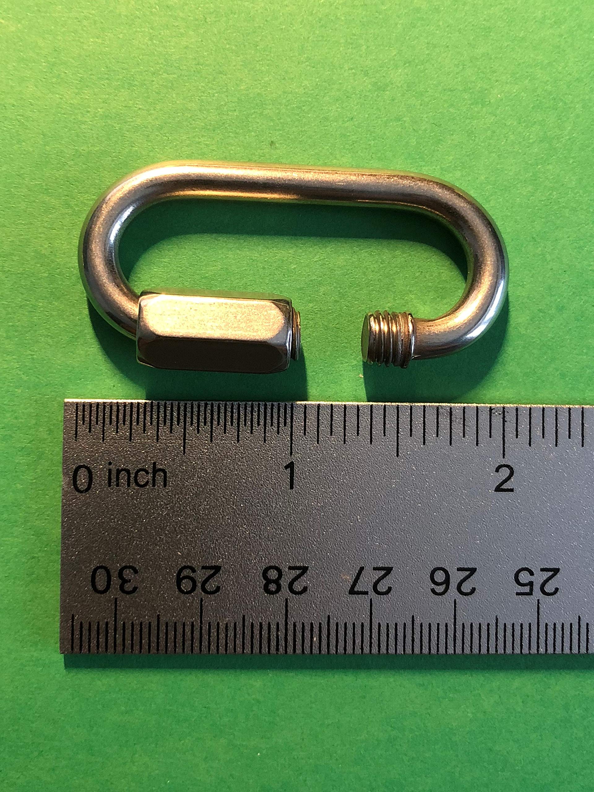 US Stainless 316 quick link topview with brushed finish for easy handling.