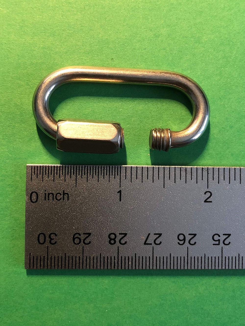 US Stainless 316 quick link topview with brushed finish for easy handling.