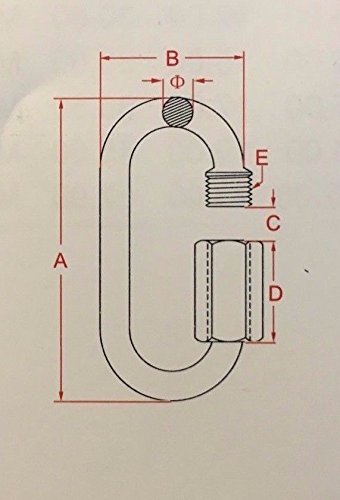 US Stainless 316 quick link with rope demonstrates simple attachment.