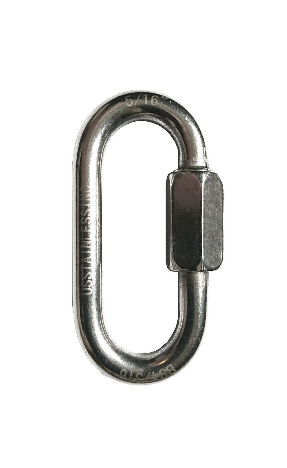 US Stainless 316 quick link marine-grade close-up showing corrosion resistance