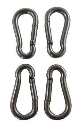 US Stainless 316 spring hook no-eye 4-pack for secure, quick connections.