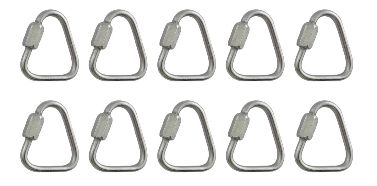 US Stainless Delta Quick Link 1/8 inch close-up, marine-grade 316 stainless for durable connections.
