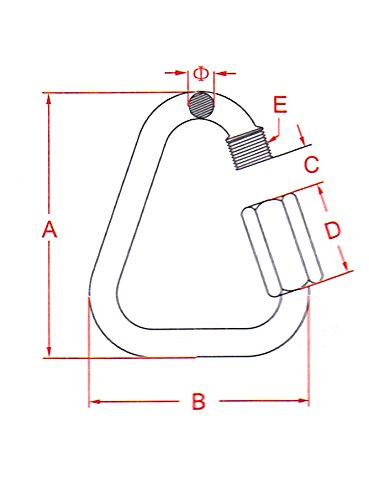US Stainless delta quick link 1/8 inch attached to rope for boating use.
