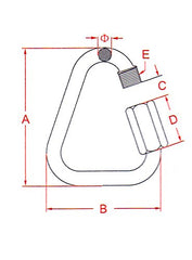 US Stainless delta quick link 1/8 inch attached to rope for boating use.