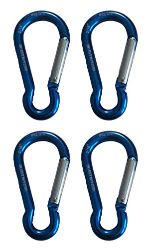US Stainless four-piece aluminum spring hook with carabiner style design for versatile key-chain connections