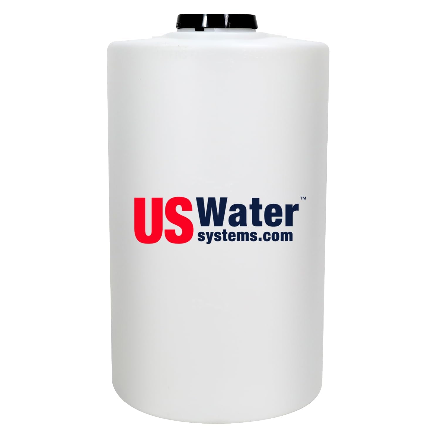 US Water Systems front view of the white 35-gallon tank for durable indoor-outdoor water storage.