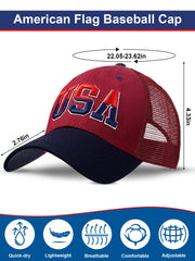 Back view of adjustable strap on the USA hat set