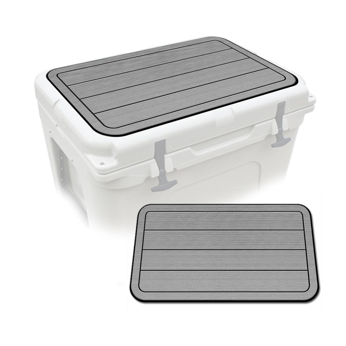 USATuff SeaDek cooler pad on YETI Tundra 35, top view with non-slip comfort