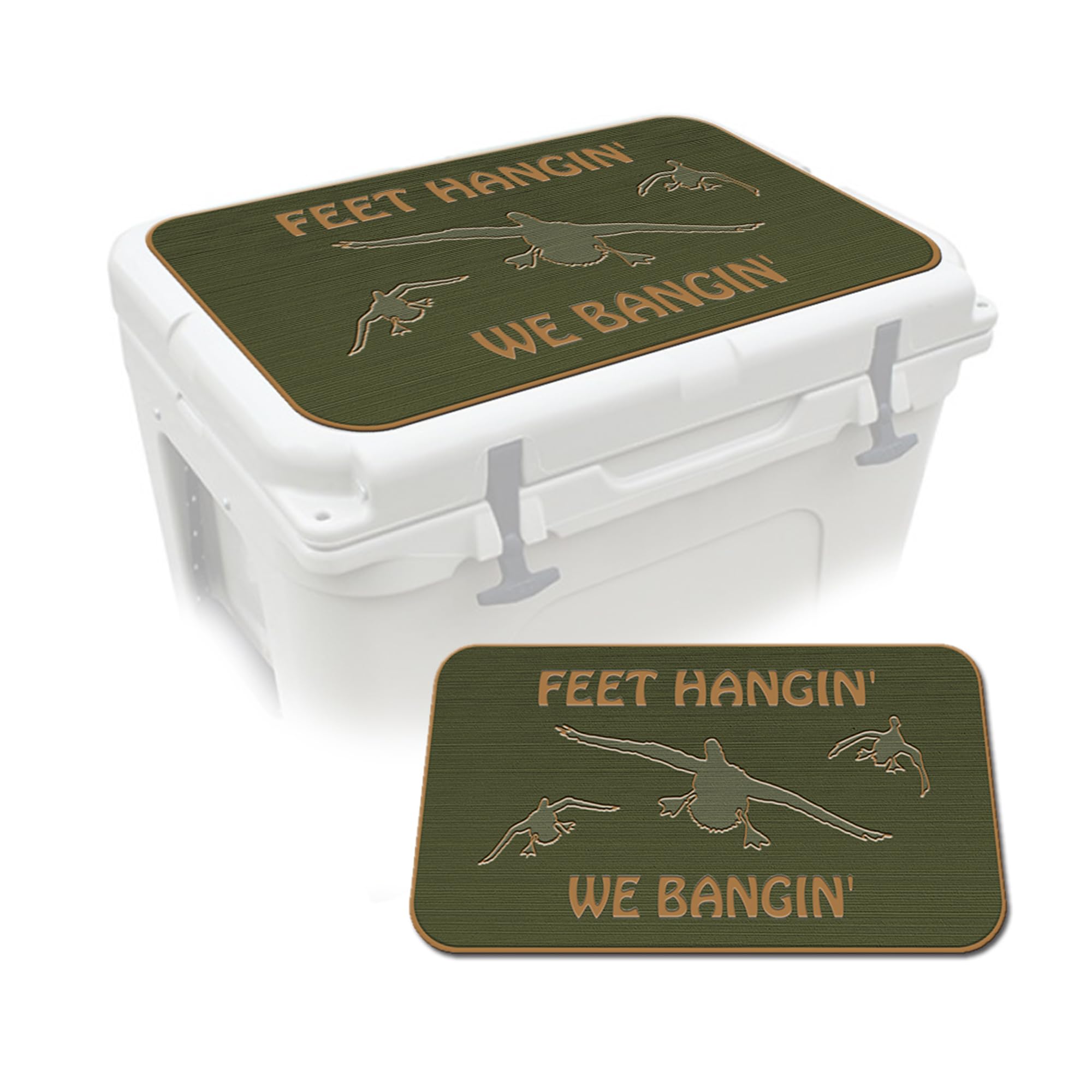 USATuff SeaDek EVA cooler pad olivegreen-mocha offers comfortable, non-slip seating outdoors.