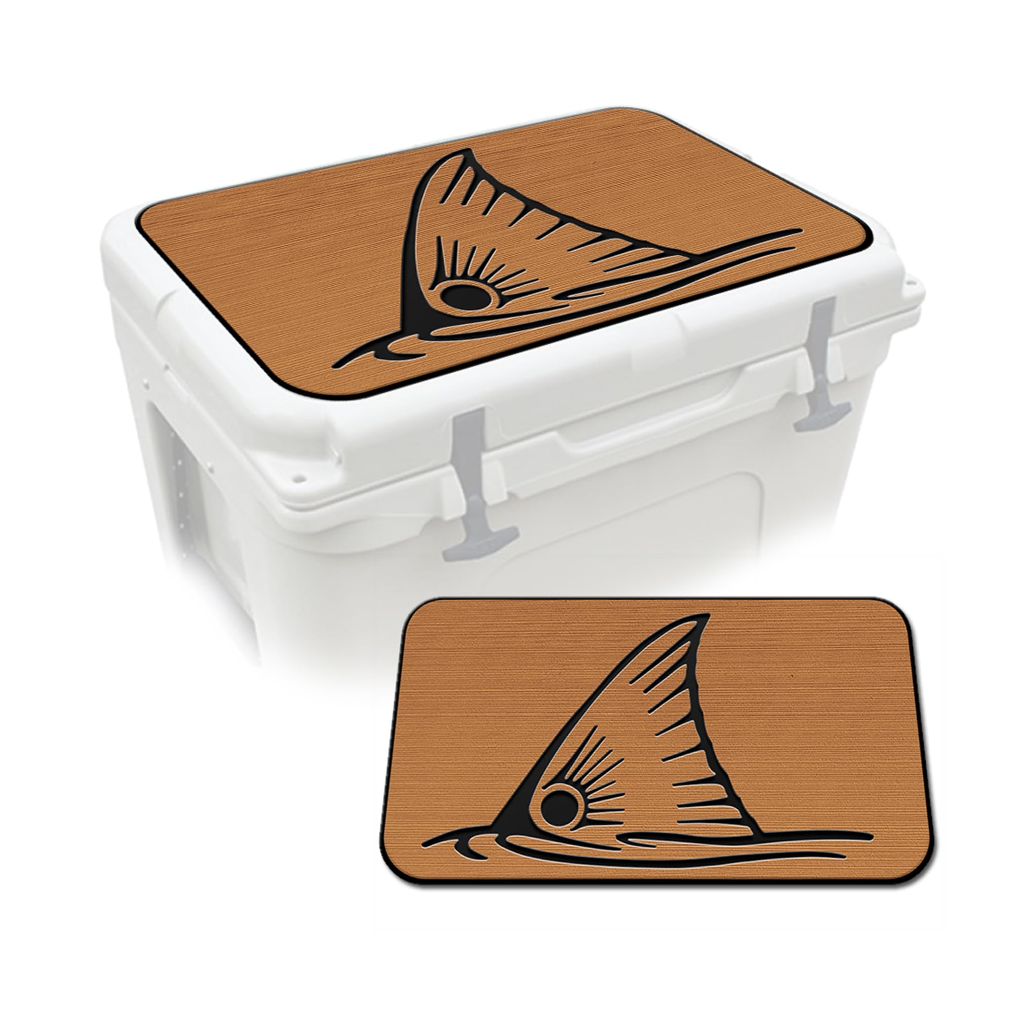 USATuff SeaDek EVA mat YETI 45 fit demonstrates snug fit and non-slip surface.