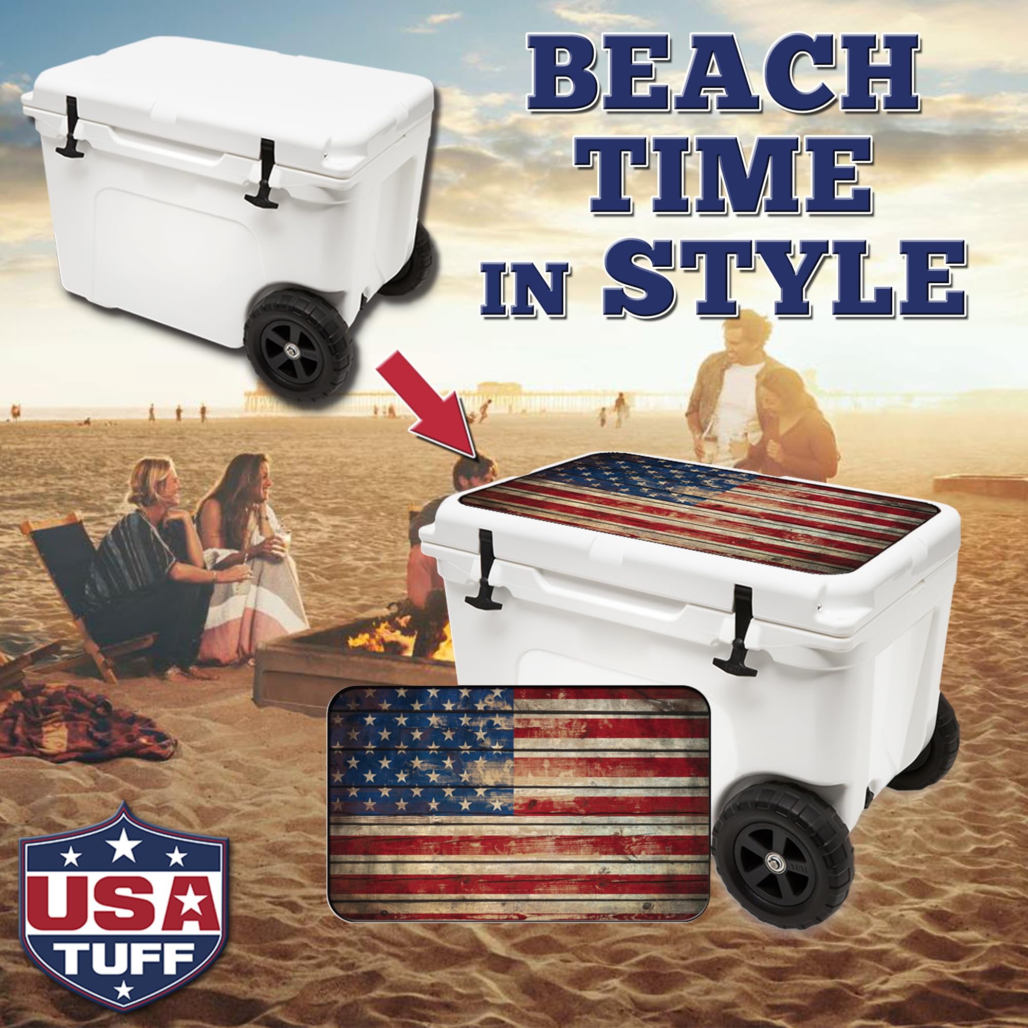 USATuff weatherproof vinyl withstands sun and rain on outdoor gear