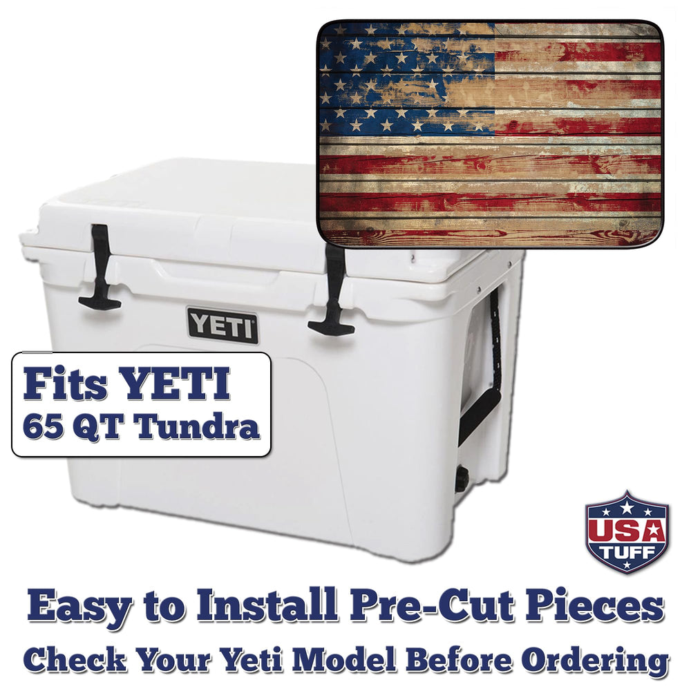 USATuff YETI 65 qt Tundra wrap with proprietary adhesive for weatherproof outdoors