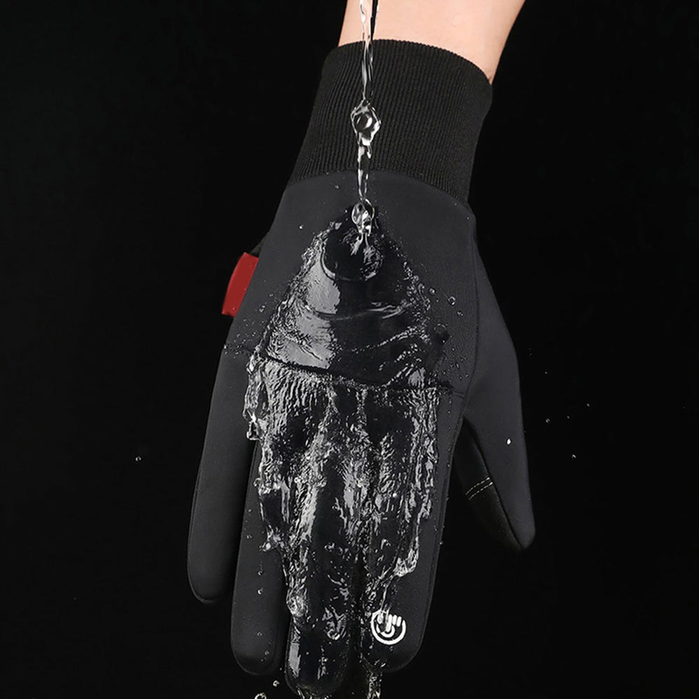 usb heated gloves with waterproof shell protecting hands in rain or snow