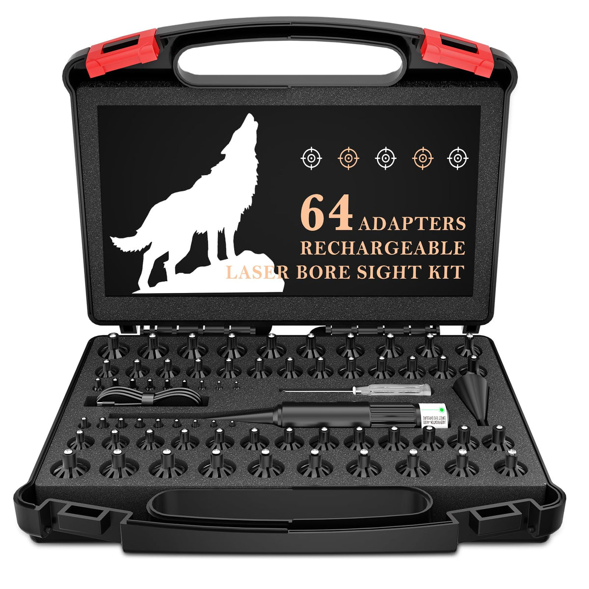 USB Rechargeable Bore Sight Laser device with 64 adapters