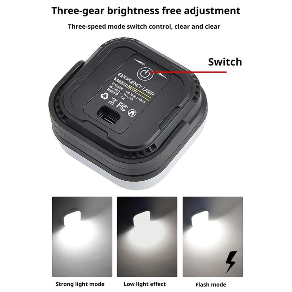 Multi-functional Mini Camping Lamp is USB rechargeable, ensuring quick top-ups for uninterrupted outdoor use.
