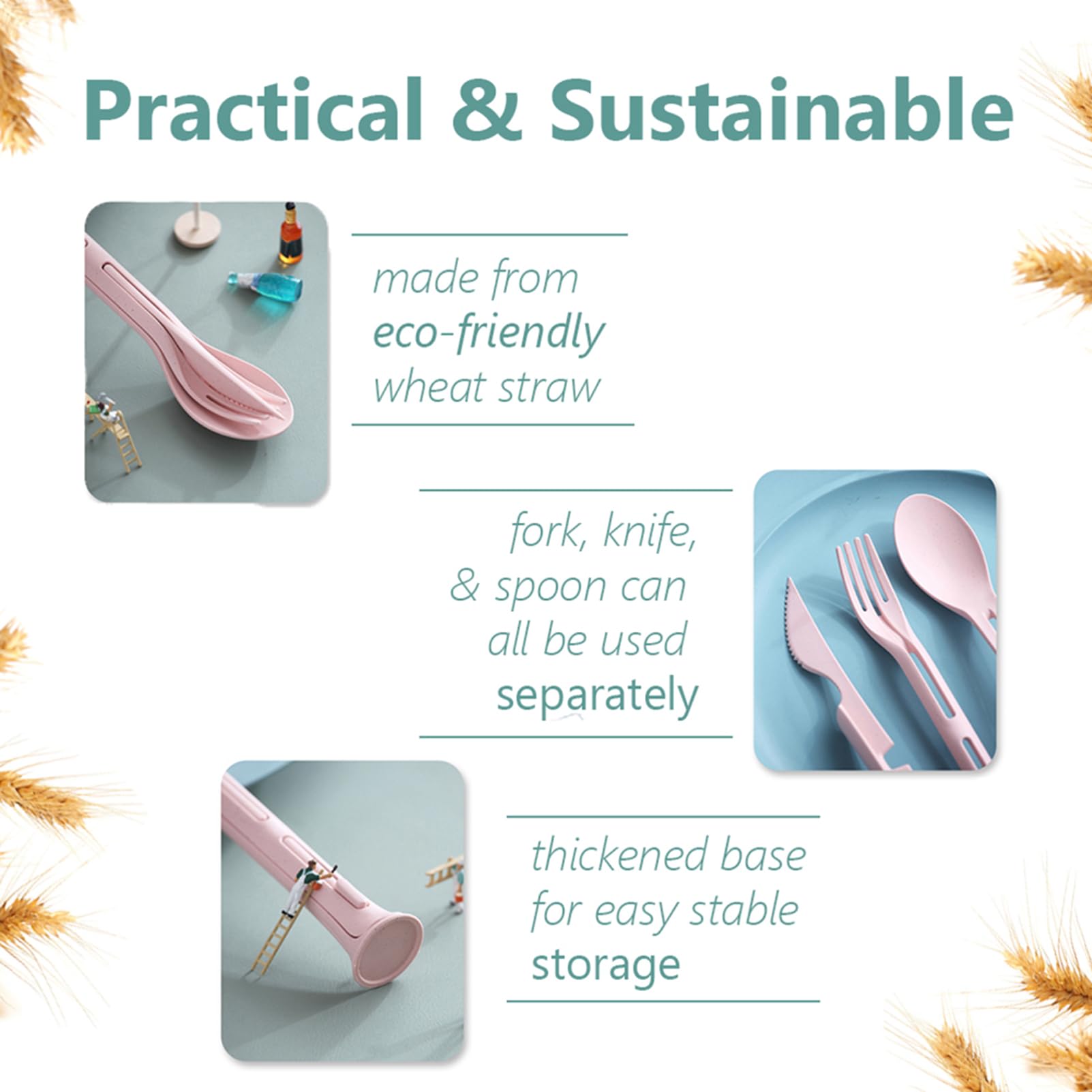USemporium wheat straw material highlight showing eco-friendly BPA-free construction