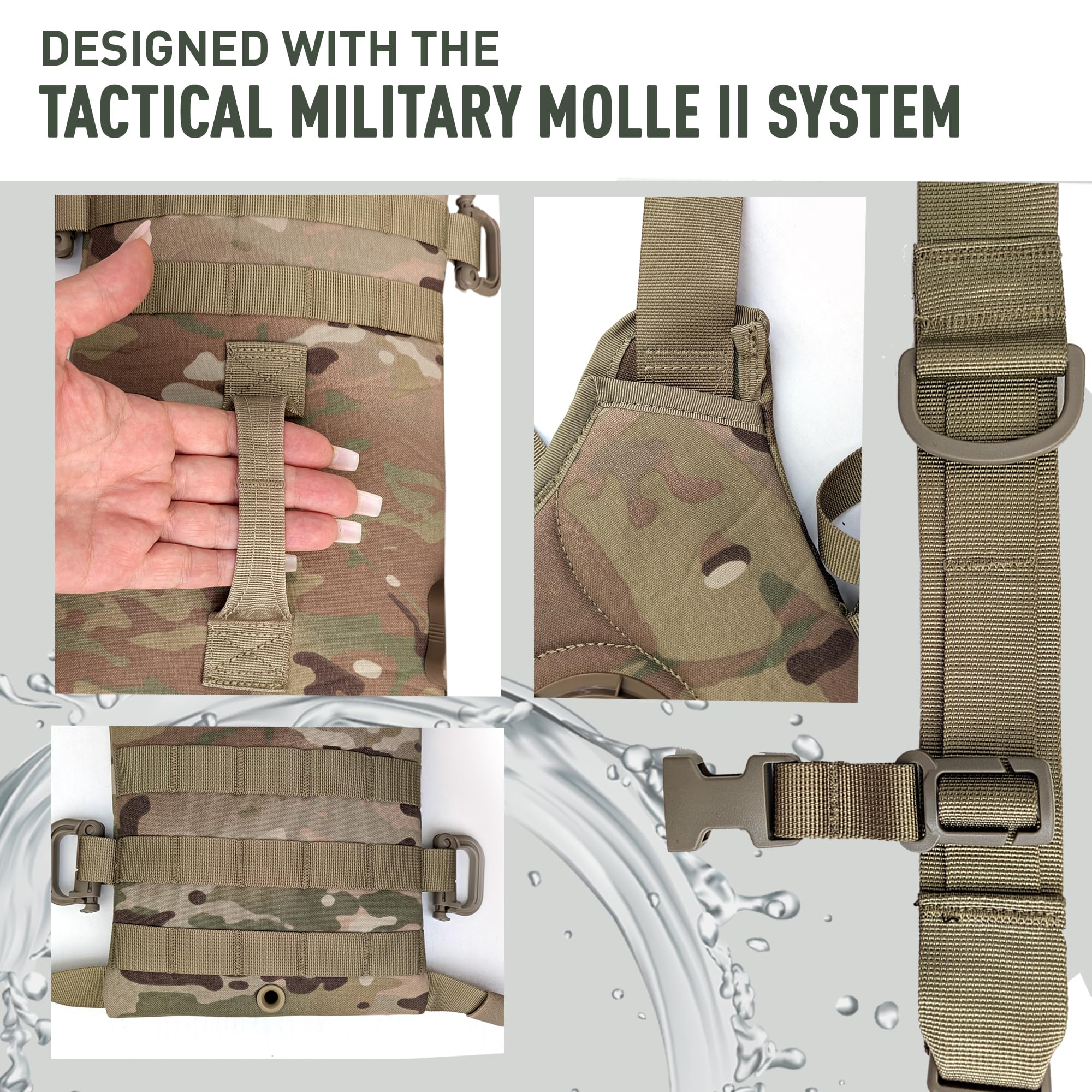 USGI GEAR MOLLE-compatible design attaches to vests, packs, or plate carriers.