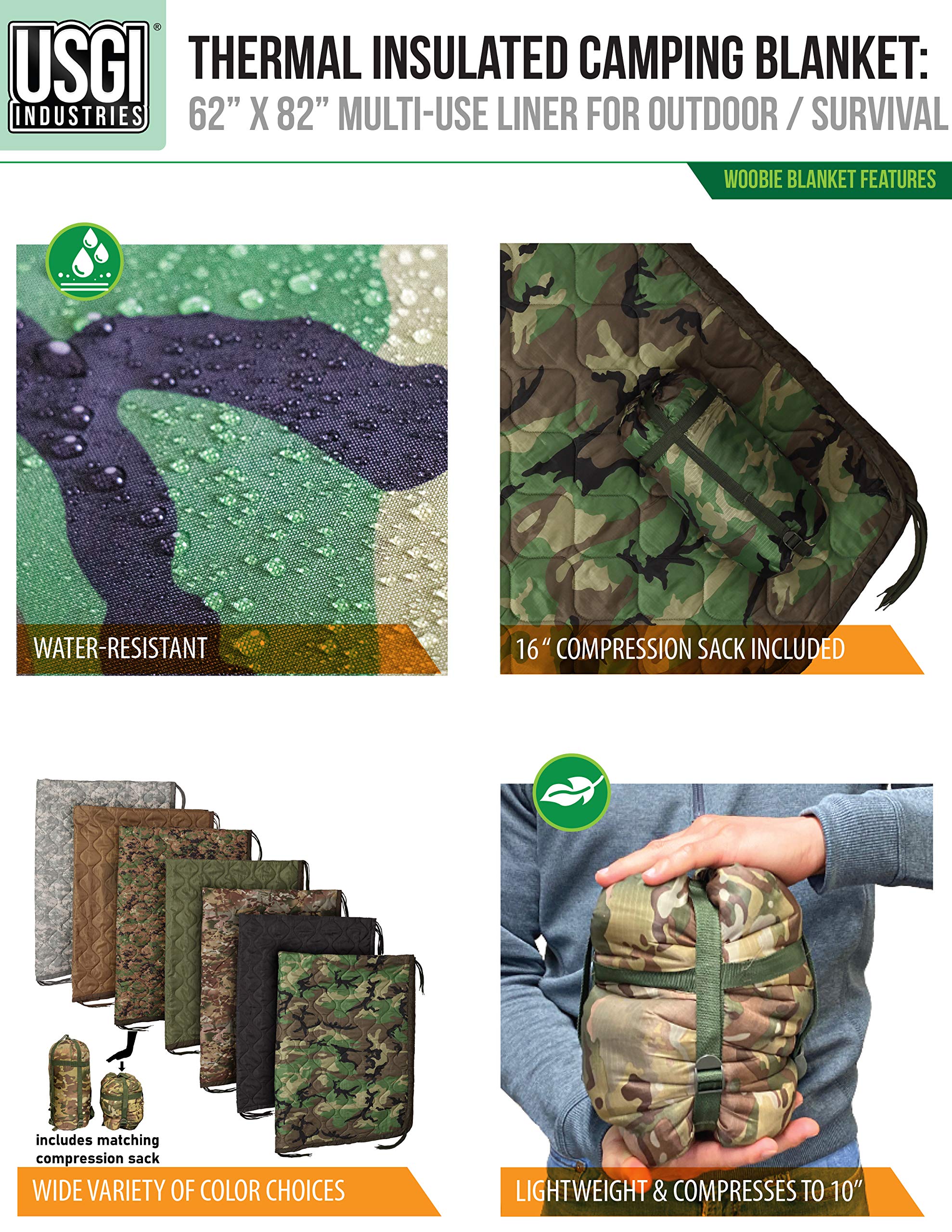USGI Industries poncho is backpack-compatible for easy carry during outdoor adventures.