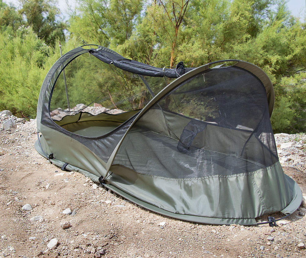USGI Industries Bivy Tent compact storage bag highlights travel-friendly packing.
