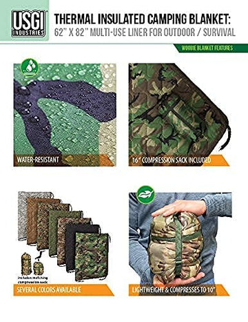 USGI Industries Military Woobie Blanket camo pattern adds discreet warmth in the field