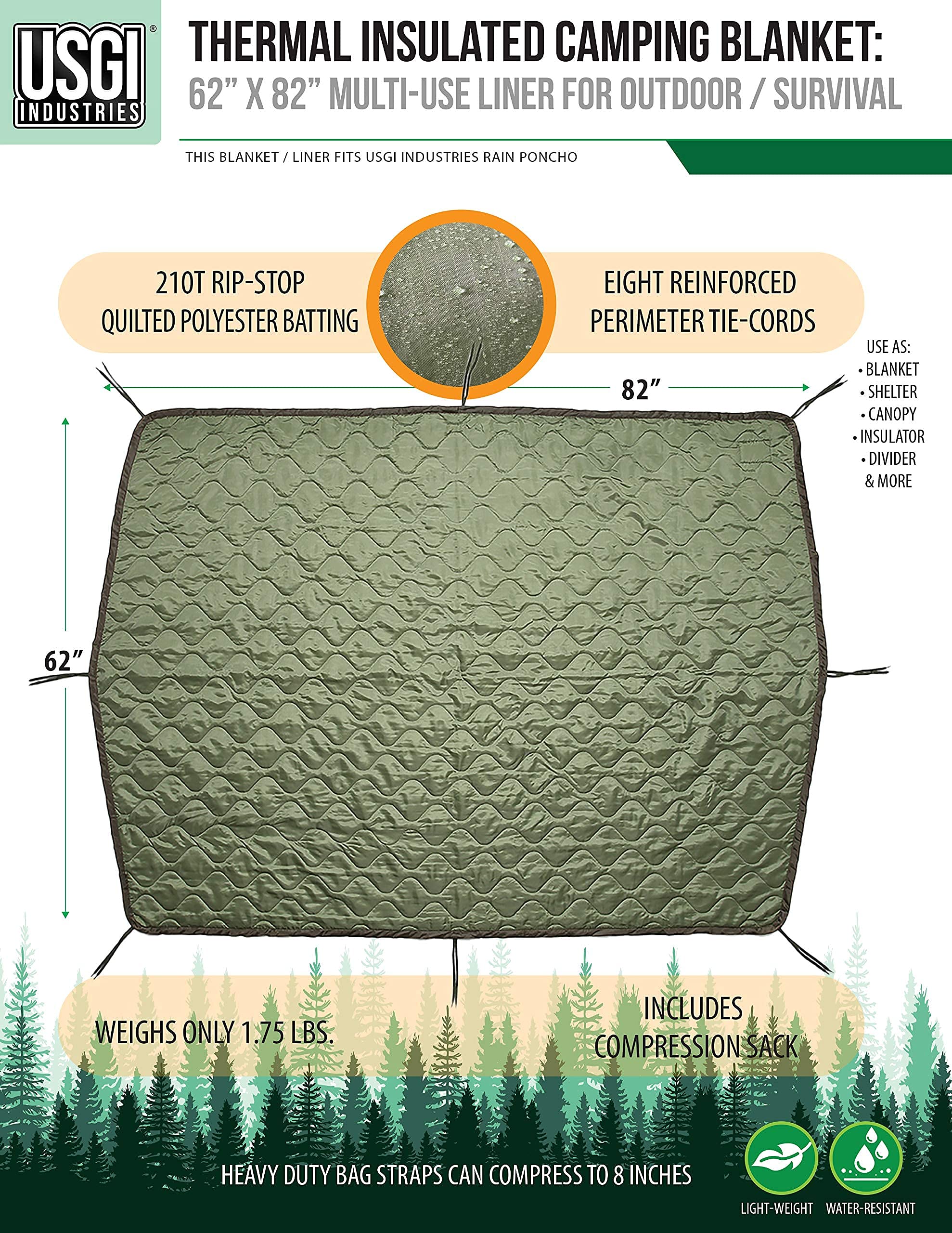 USGI Industries Woobie Blanket compression sack demonstrates portable storage and easy packing.