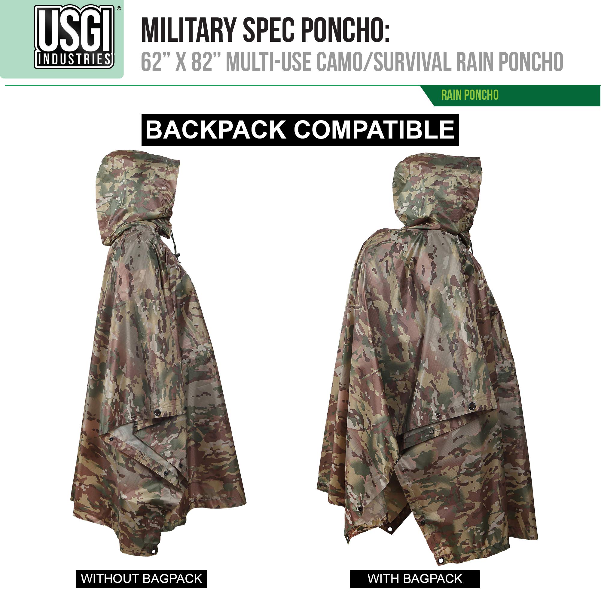 Close-up of rip-stop fabric on USGI poncho highlighting durability.