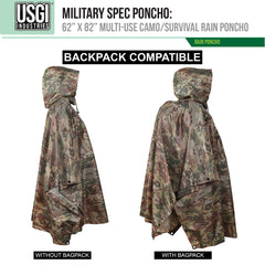 Close-up of rip-stop fabric on USGI poncho highlighting durability.