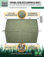 USGI Industries Woobie Blanket laid flat showing large 62x82 inch coverage