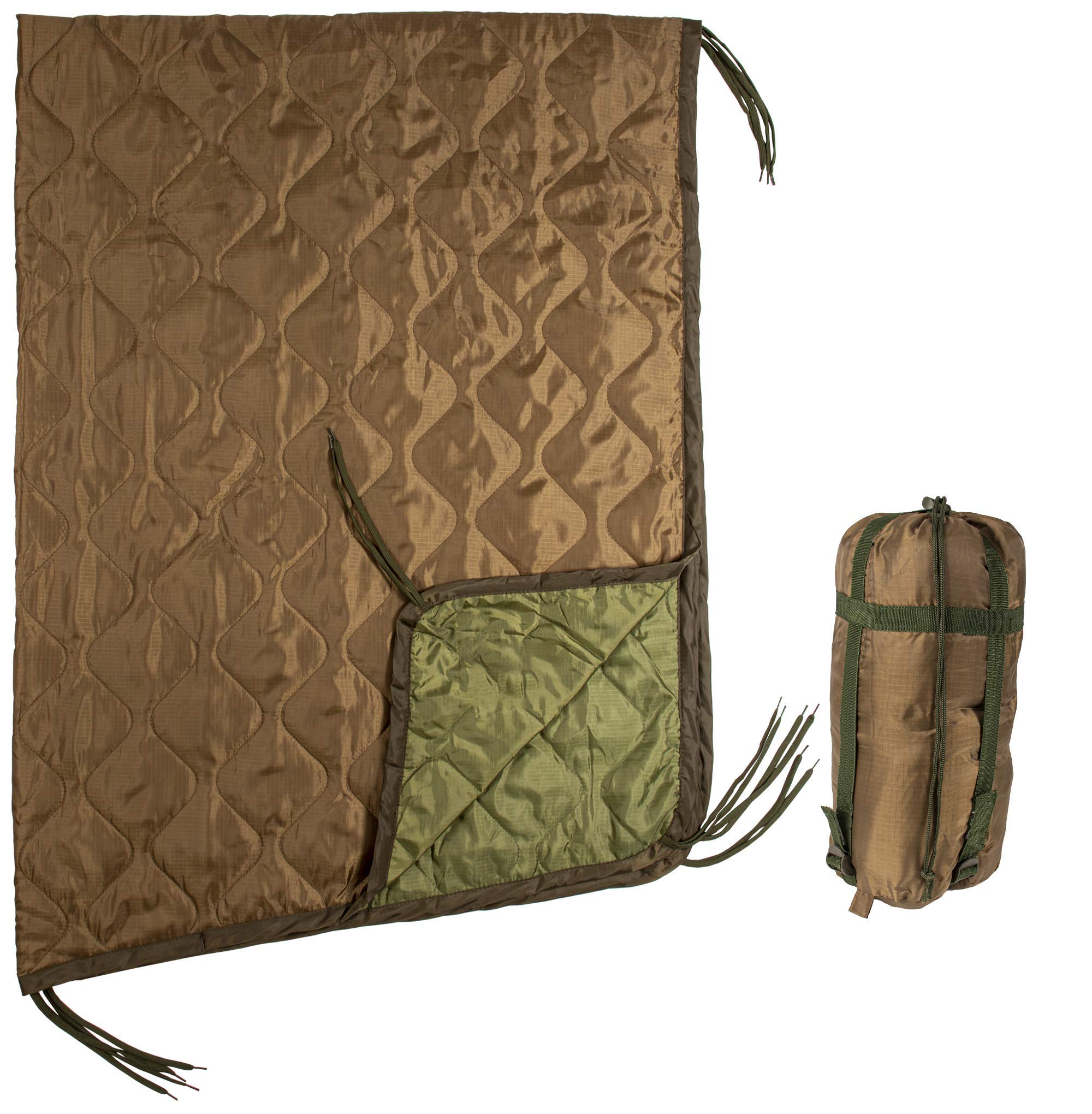 USGI Industries Woobie Blanket folded in compression sack for compact transport